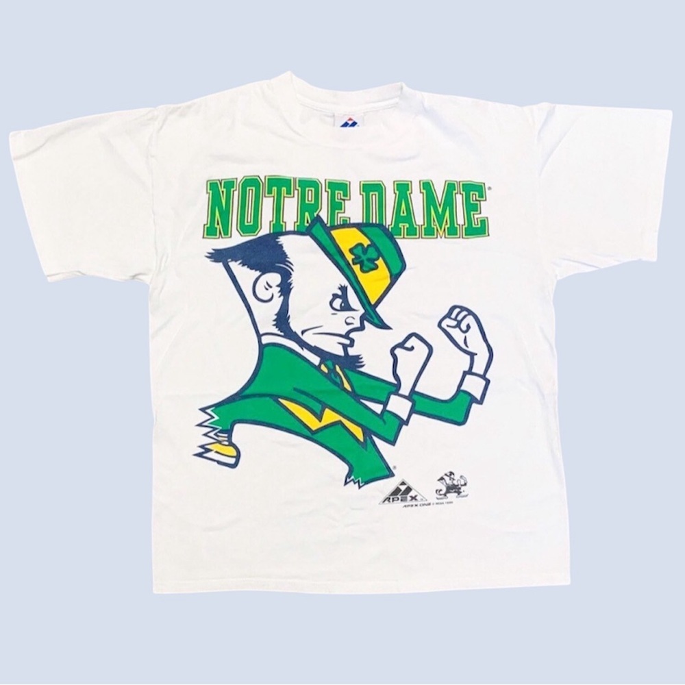 Notre Dame Fighting Irish Leprechaun NCAA 1994 Apex One T-Shirt L